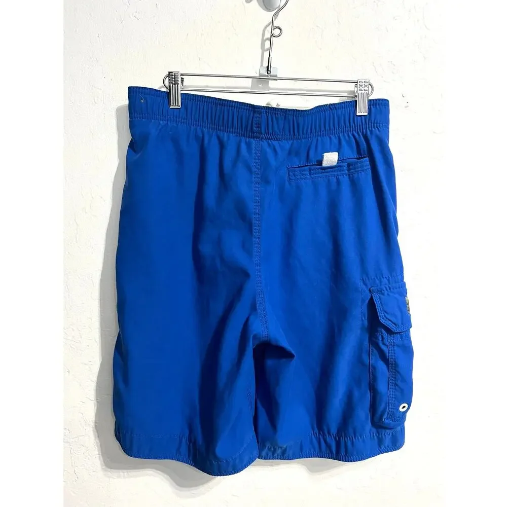 VTG Abercrombie Fitch Short Mens Small Y2K Boardshort Blue Spellout Swim
